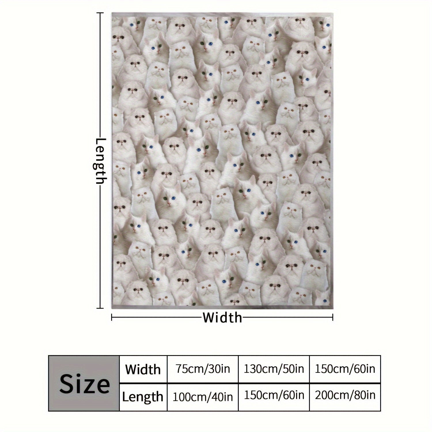 Cat Pattern Throw Blanket Lightweight Flannel Blanket Sofa Bedroom