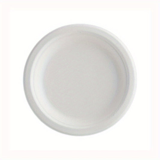 100pcs Sugarcane Bagasse Plates - Eco Friendly Biodegradable Paper Plates