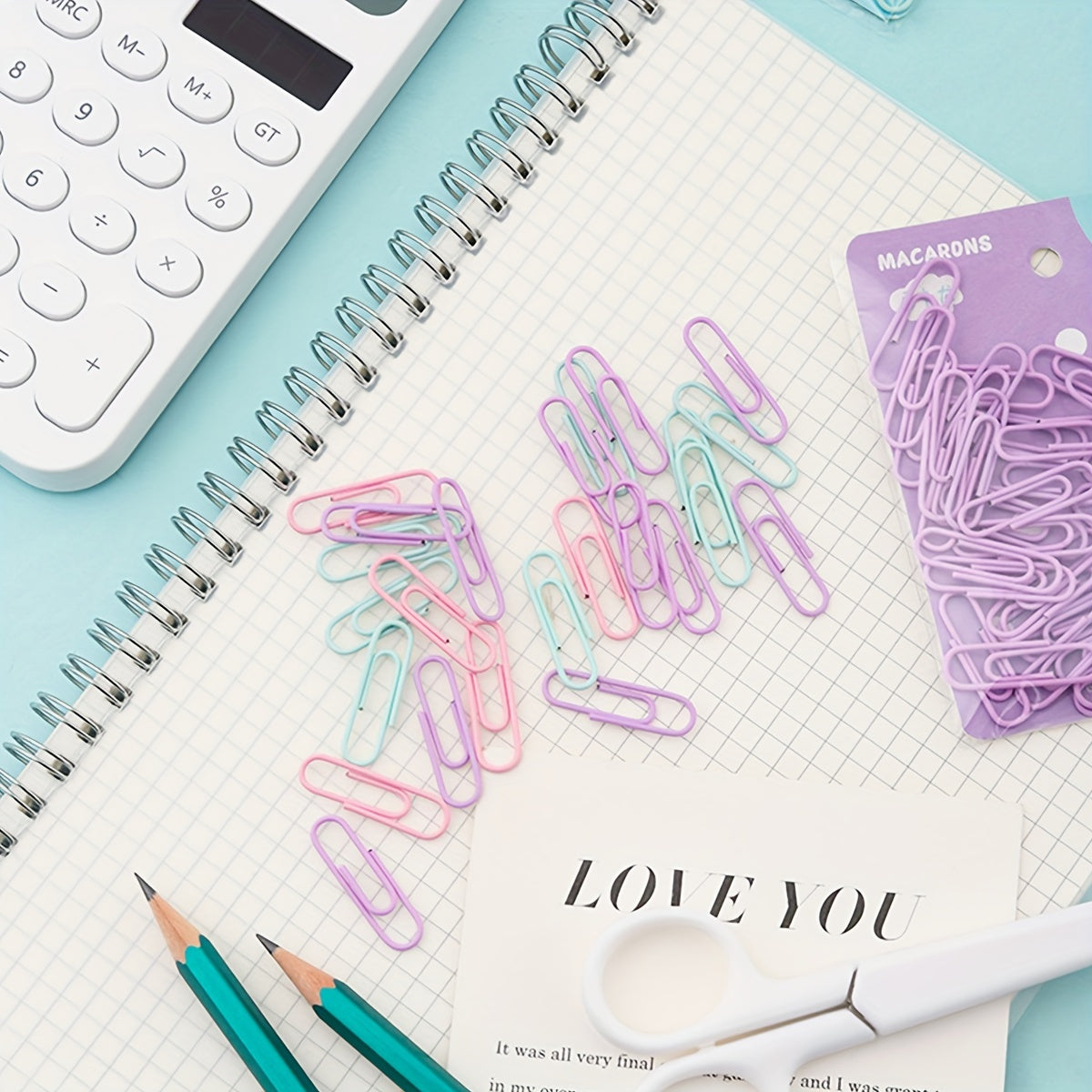 Colorful Macaron Paper Clips 40pcs In A Box
