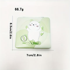 Cat Pattern Makeup Mirror Mini Compact Portable Pocket Mirror