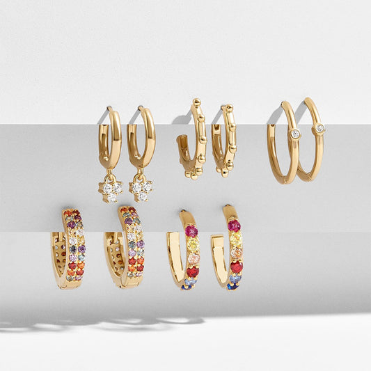 5 Pairs Geometric Stud Earrings Set