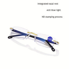 Anti Light Rimless Glasses Unisex Ultralight Intelligent Zoom Glasses