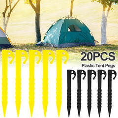 20 Pack Plastic Tent Pegs for Camping & Garden, 5 7 Inch