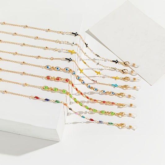 Colorful Glasses Chain Eyes Cross Drop Shaped Mask Chain Earphone Chain