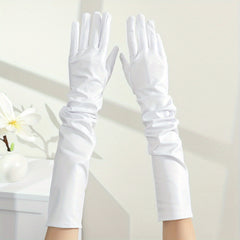Bright PU Leather Long Gloves for Party Prom Performance