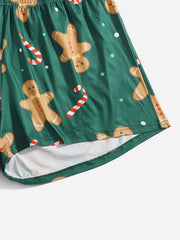  Gingerbread Man & Lollipop Print Lounge Set