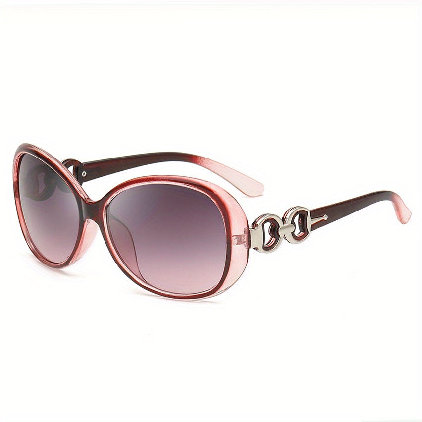 Oval Frame Sunglasses Casual Gradient Lens UV400