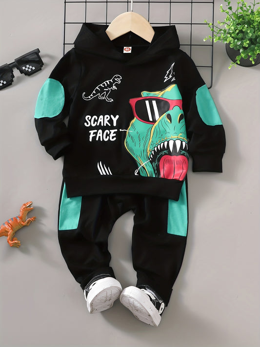Boys Dragon Hoodie & Trousers 2pcs Suit