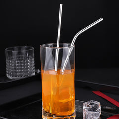 10pcs Stainless Steel Reusable Straws Set for Cocktails Milk Tea