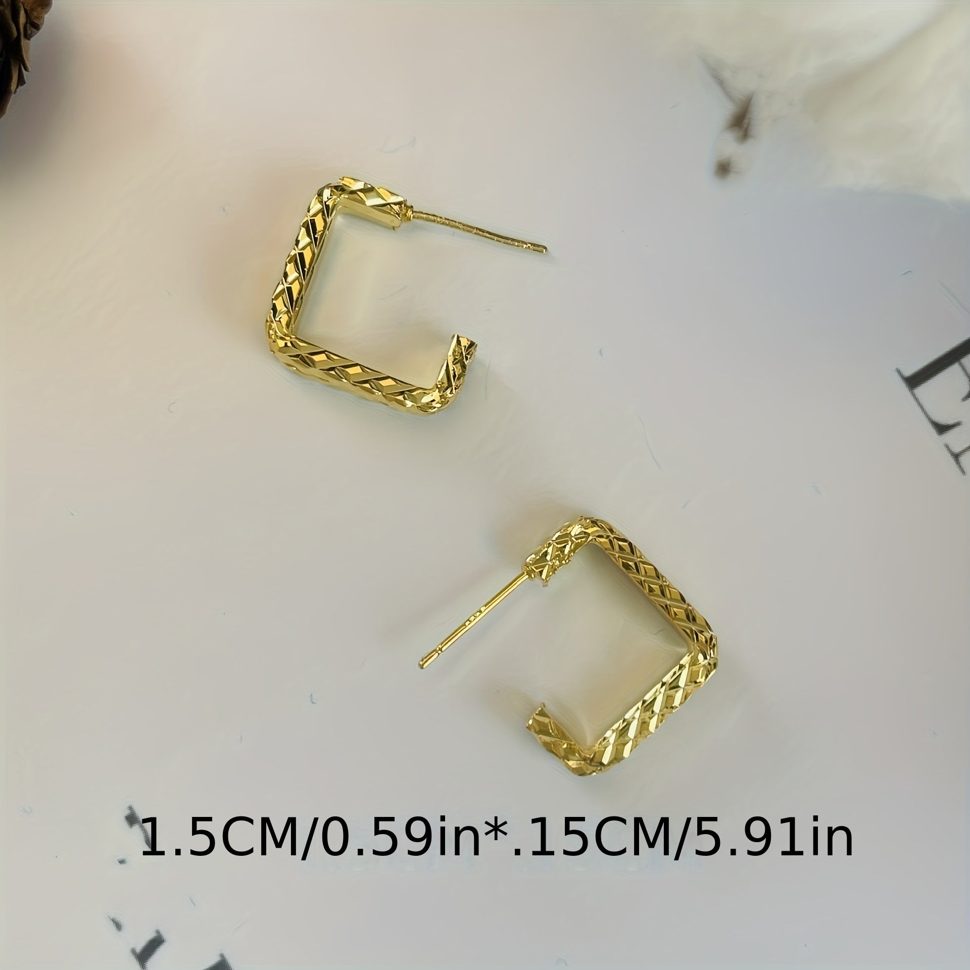 Vintage Double Layer Argyle Square Stud Earrings Small And Feeling Earrings Nich