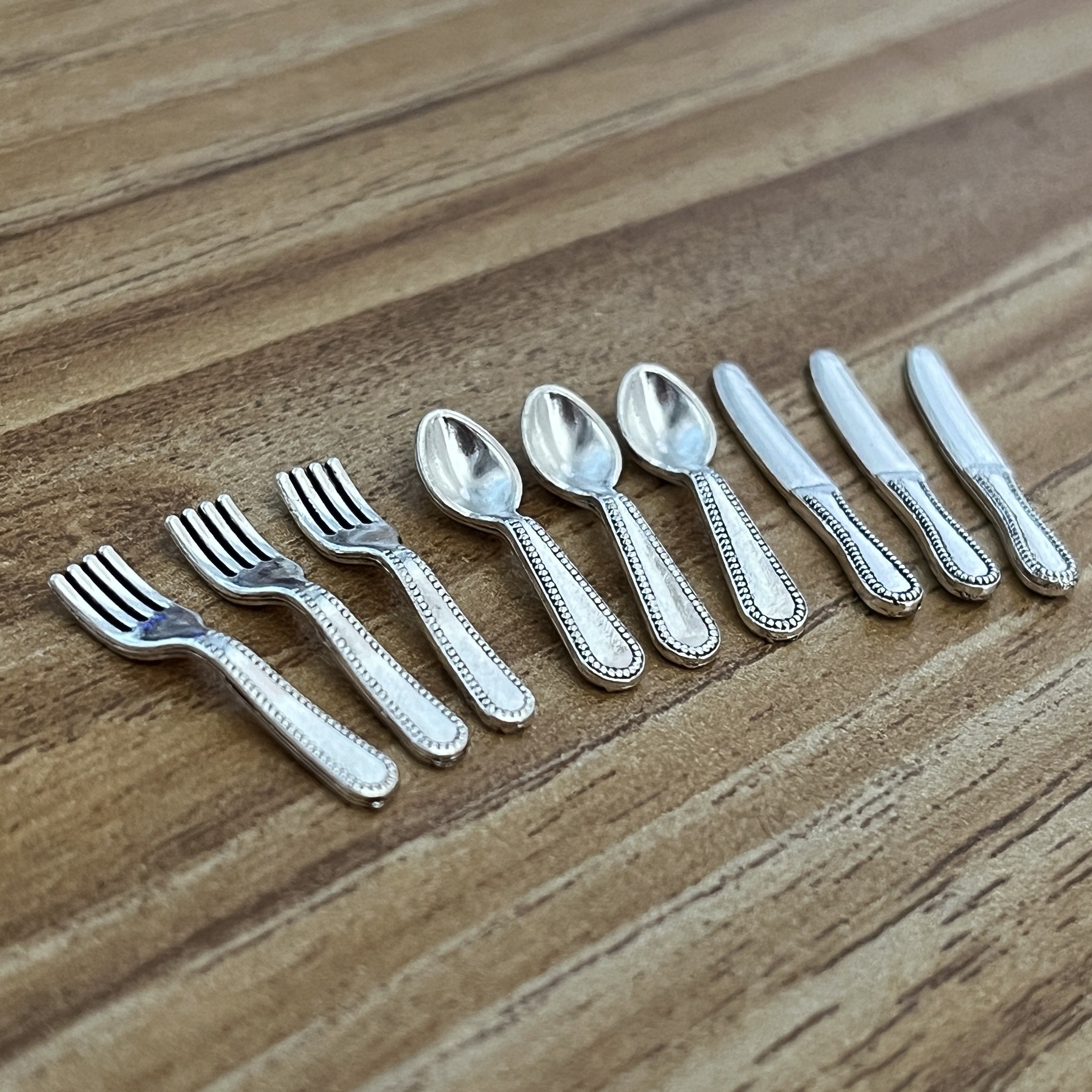 1/12 Dollhouse Cutlery Set Plastic Tableware Utensils Halloween Decoration