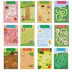 64 Page Red Children's Maze Training Book for Writing Skills