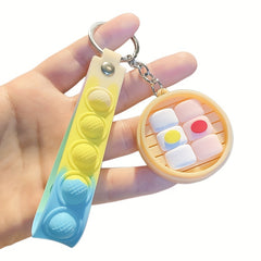 Cartoon Food Steamer Bag Keychain Pendant for Students