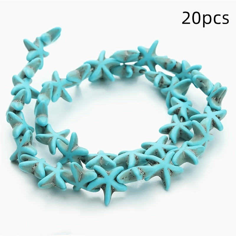 20pcs Turquoise Starfish Beads DIY Earrings Bracelet Necklace Accessories