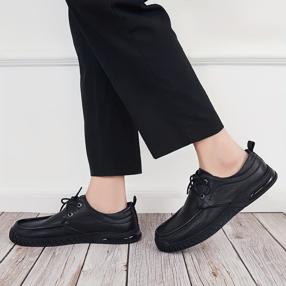 Men's Casual Lace-up Slip On Flat Shoes Round Toe Comfortable