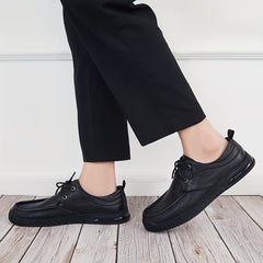 Men's Casual Lace-up Slip On Flat Shoes Round Toe Comfortable