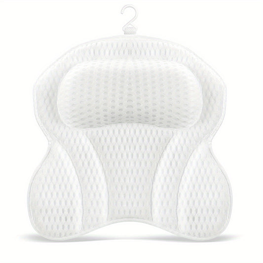 4D Air Net Soft Anti slip Bathtub Pillow with 6 Suction Cups