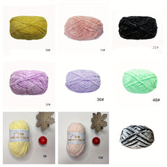 3pcs Chenille Yarn 100% Polyester Soft Comfortable Yarn for Knitting Crochet