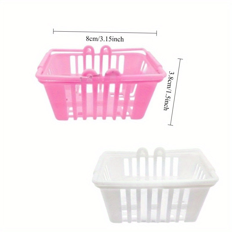 2pcs Mini Shopping Basket Portable Supermarket Toy