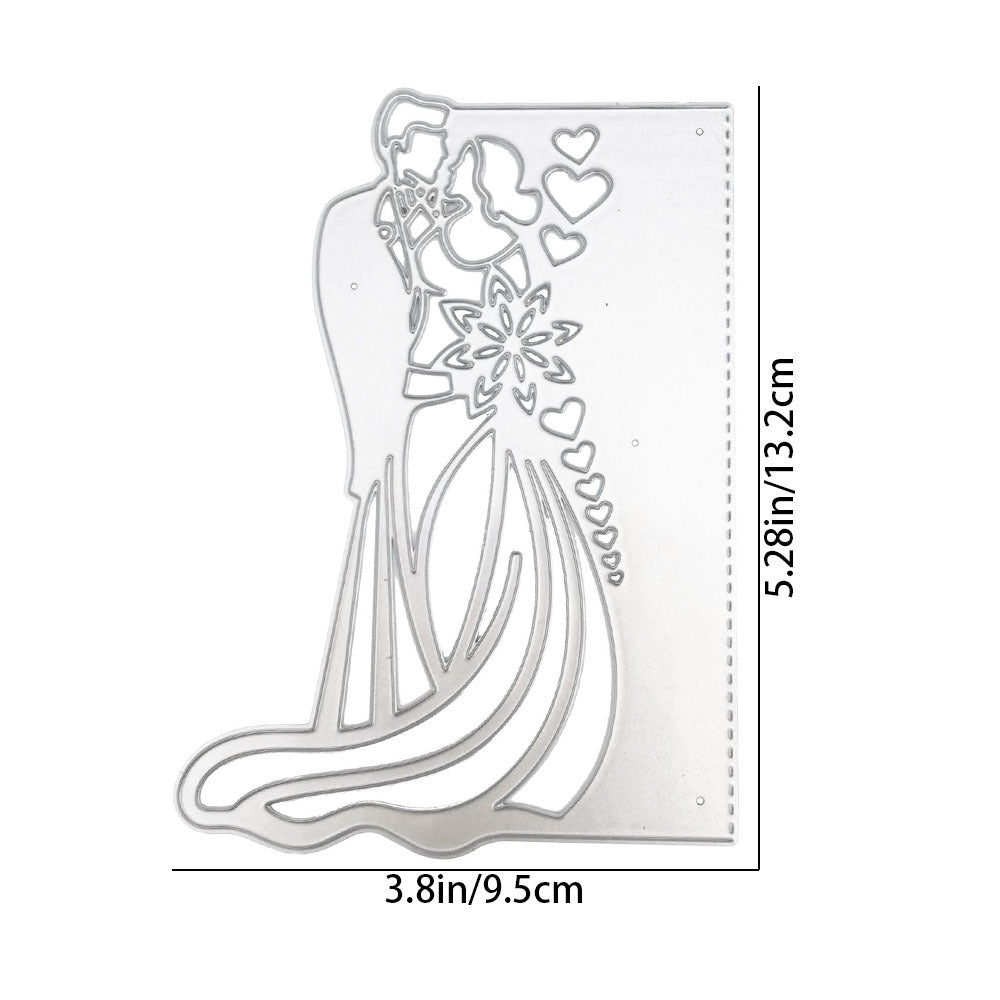 Wedding Couple Border Metal Cutting Dies Stencils DIY Scrapbooking Decorative