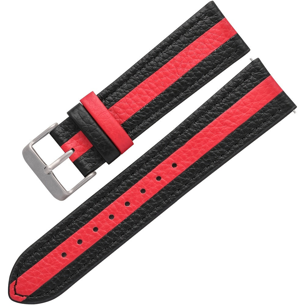 Bicolor Quick Release Leather Watch Band Clemence Leather Spring Bars 20mm 22mm