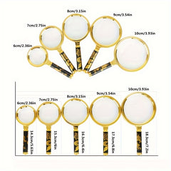 Metal Frame Handheld Magnifying Glass 2.5X Convex Lens