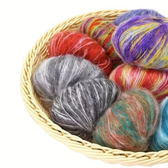40 Wool 60 Acrylic Mohair Yarn Multicolor for Crafts 25g 166m