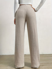 Plus Size Ribbed Knit Wide Leg Pants