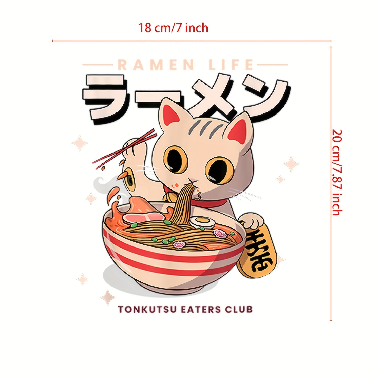 Ramen Cartoon Iron On Heat Transfer Sticker For Girls DIY T Shirt Backpack
