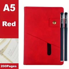 3pcs Set A5 Lined Faux Leather Journal & Pens Unisex Personalized Hardcover
