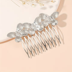 Retro Butterfly Pattern Hair Insert Comb Baroque Style Hair Side Comb