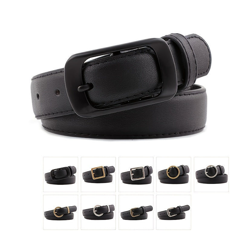 Women's Pin Buckle Leather Belt for Jeans