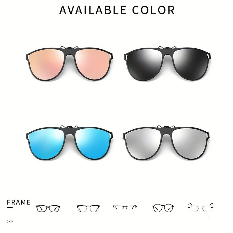 Polarized Clip On Sunglasses UV Protection Flip Up Glasses for Men