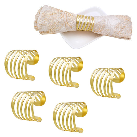 Stylish Spiral Alloy Napkin Rings - Set of 4