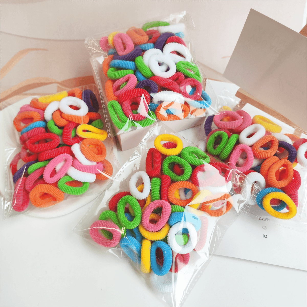 50 Colorful Hair Ties for Girls Seamless Ponytail Holders Hair Accessories