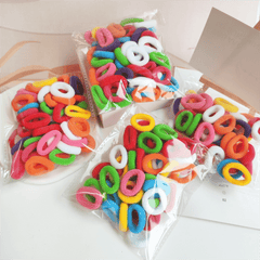 50 Colorful Hair Ties for Girls Seamless Ponytail Holders Hair Accessories