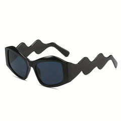 Wrap Around Sunglasses For Women Men Block Geometric Frame Glasses