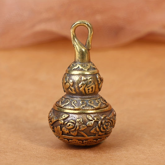 1pc Brass Lotus Gourd Charms Key Chain with Medicine Container