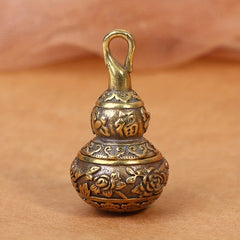 1pc Brass Lotus Gourd Charms Key Chain with Medicine Container