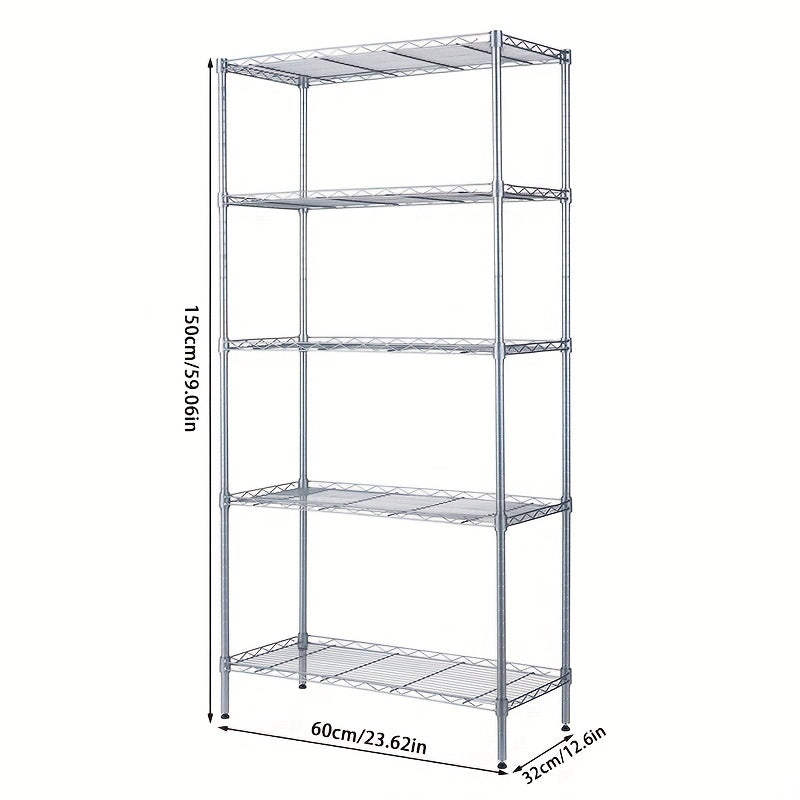Heavy Duty 5 Layer Kitchen Storage Rack with Adjustable Shelves