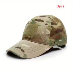 3pcs Camo Military Fans Training Cap Adjustable Sunscreen Baseball Cap