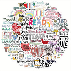 50pcs CACOMVE Teacher's Cartoon Graffiti Stickers Inspirational Decals