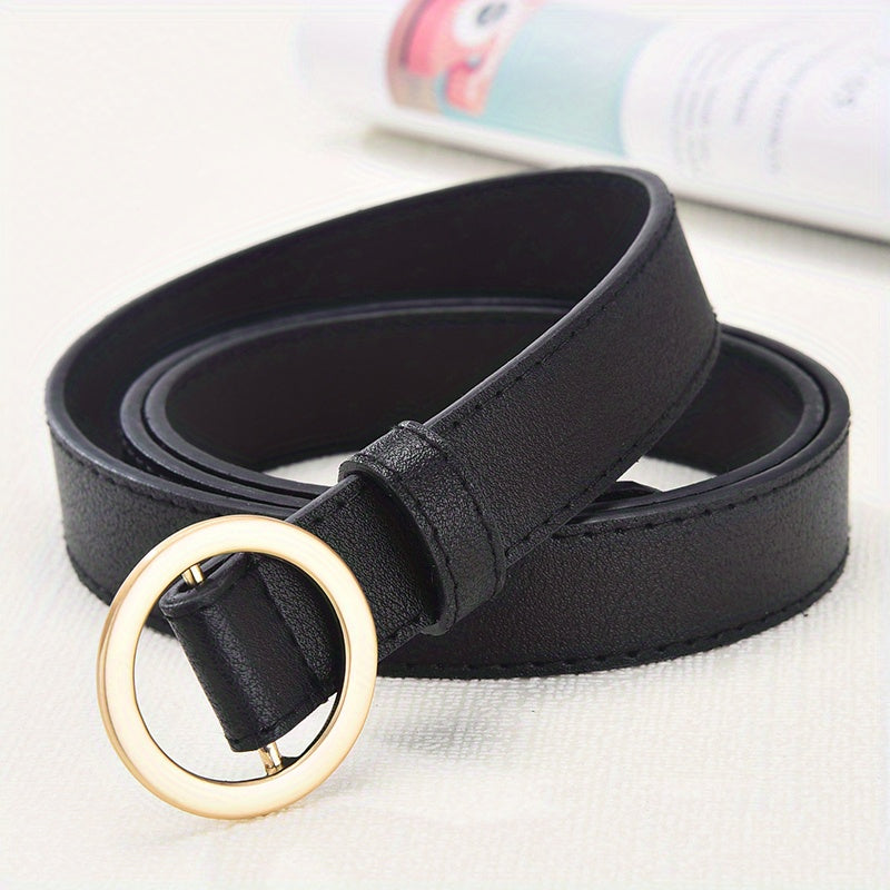 Pin Buckle PU Leather Belt for Men Women