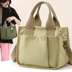 Small Canvas Women's Shoulder Handbag Solid Satchel Bag