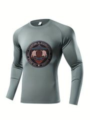 Skeleton Compression Shirt Men Long Sleeve Athletic High Elastic Baselay