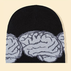 Men's Brain Beanie Knitted Hat Winter Warm Skull Cap