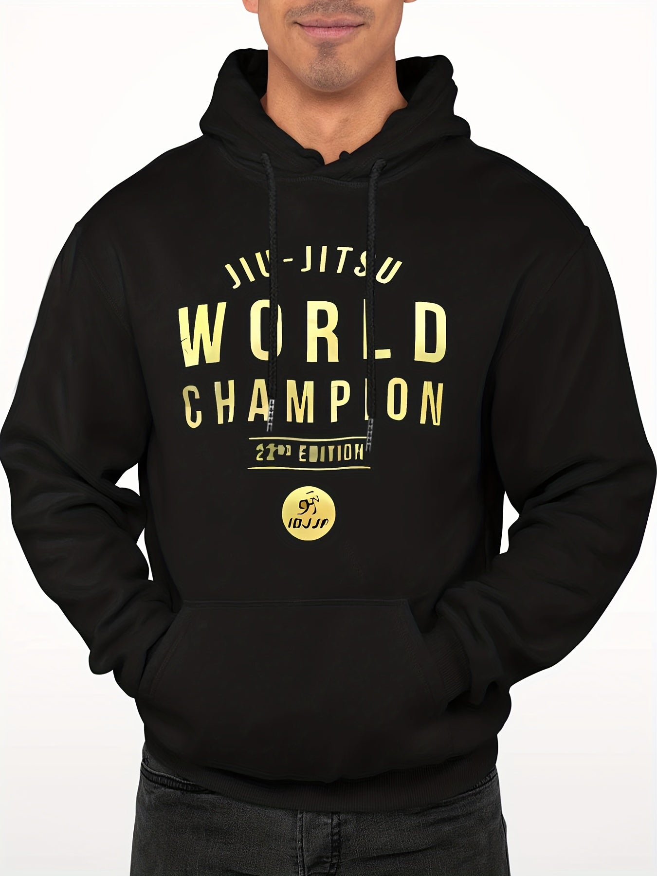 'Jiu Jitsu' Print Hoodie Hoodies For Men Men s Casual Pullover Hooded Sweatshirt