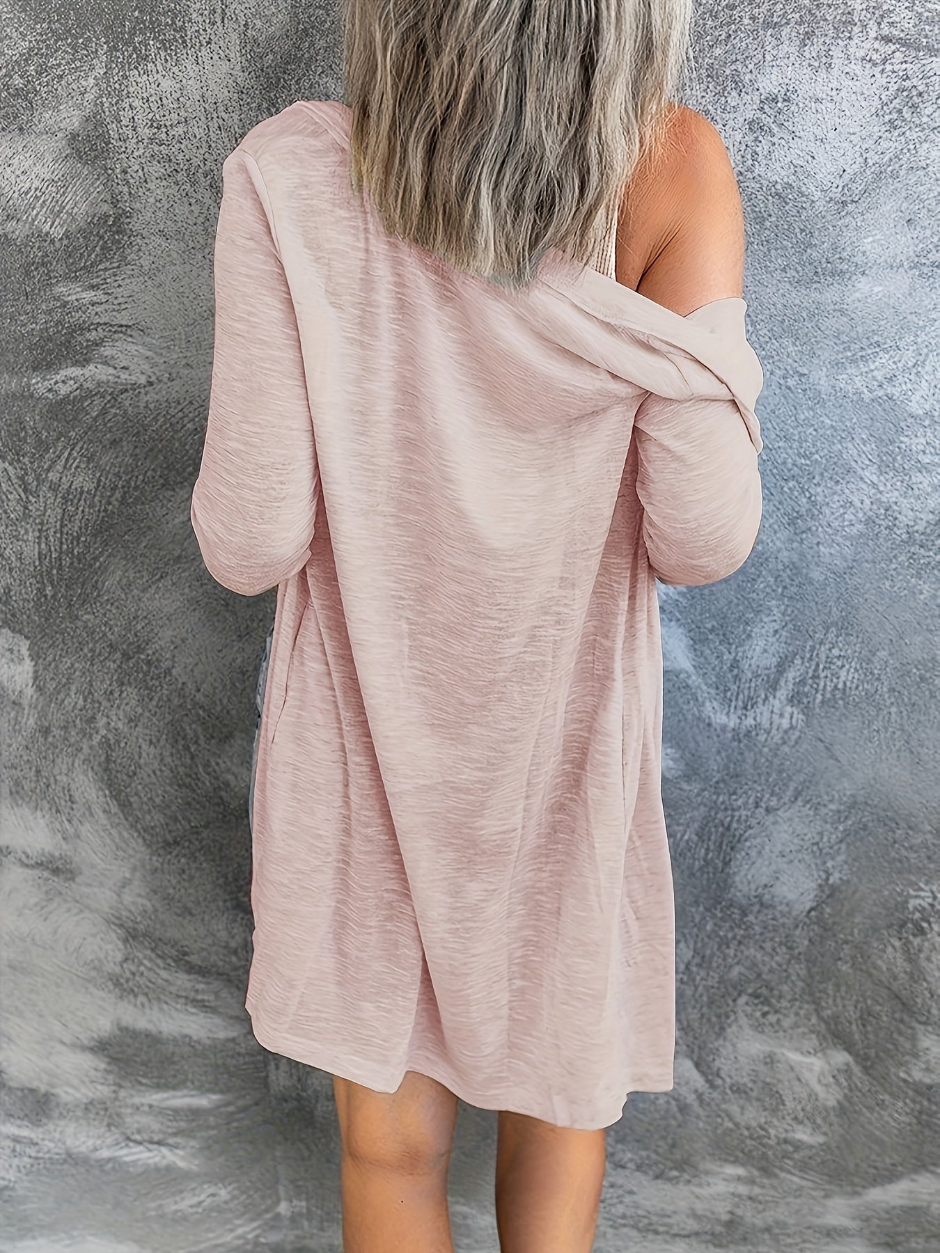  Solid Button Up Long Sleeve Cardigan