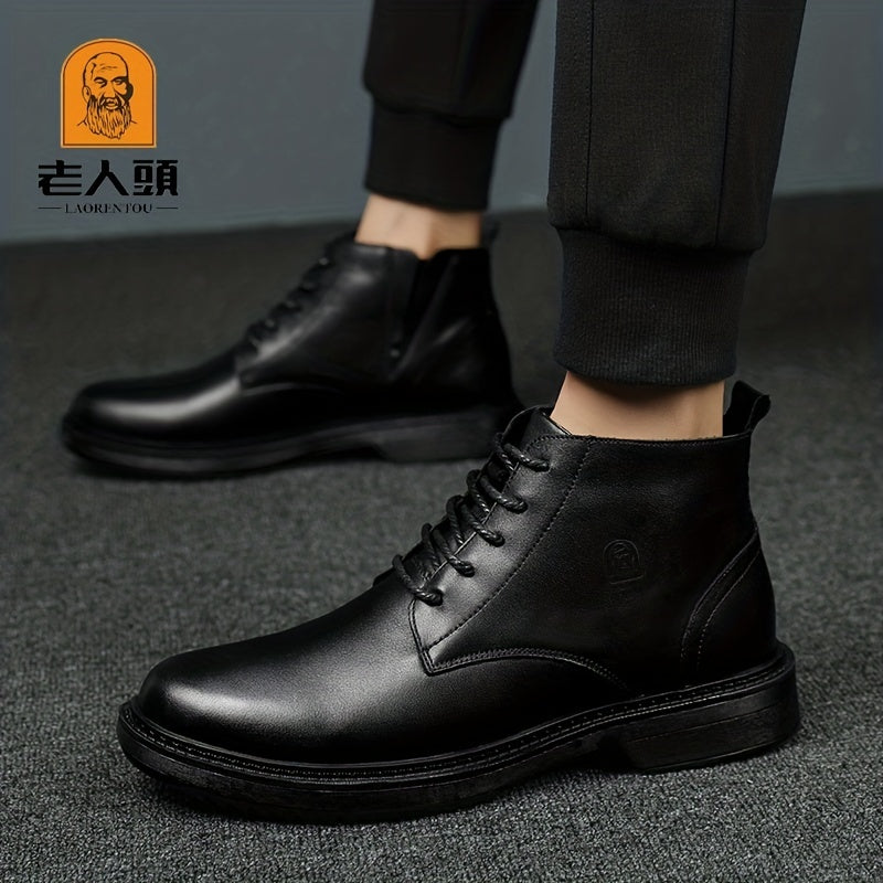 LAORENTOU Men's Round Toe Ankle Top Winter Boots
