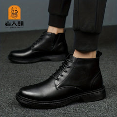 LAORENTOU Men's Round Toe Ankle Top Winter Boots